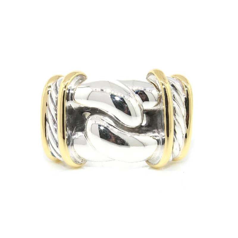 Shop Jewelry That Shines Without The High Price David Yurman Cable and Knot Sterling Silver and Gold Ring Size 6 Shop Jewelry That Shines Without The High Price David Yurman Cable and Knot Sterling Silver and Gold Ring Size 6