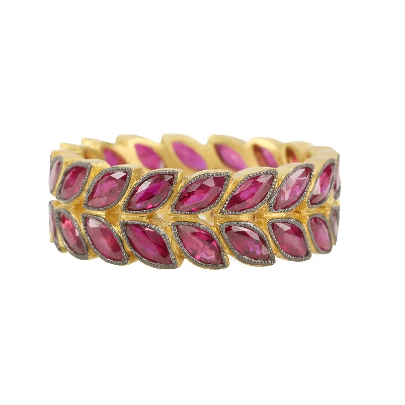 Bestselling Jewelry Now On Sale – Elevate Your Look Blackened 22K Gold Ruby "Laurel" Ring Bestselling Jewelry Now On Sale – Elevate Your Look Blackened 22K Gold Ruby "Laurel" Ring