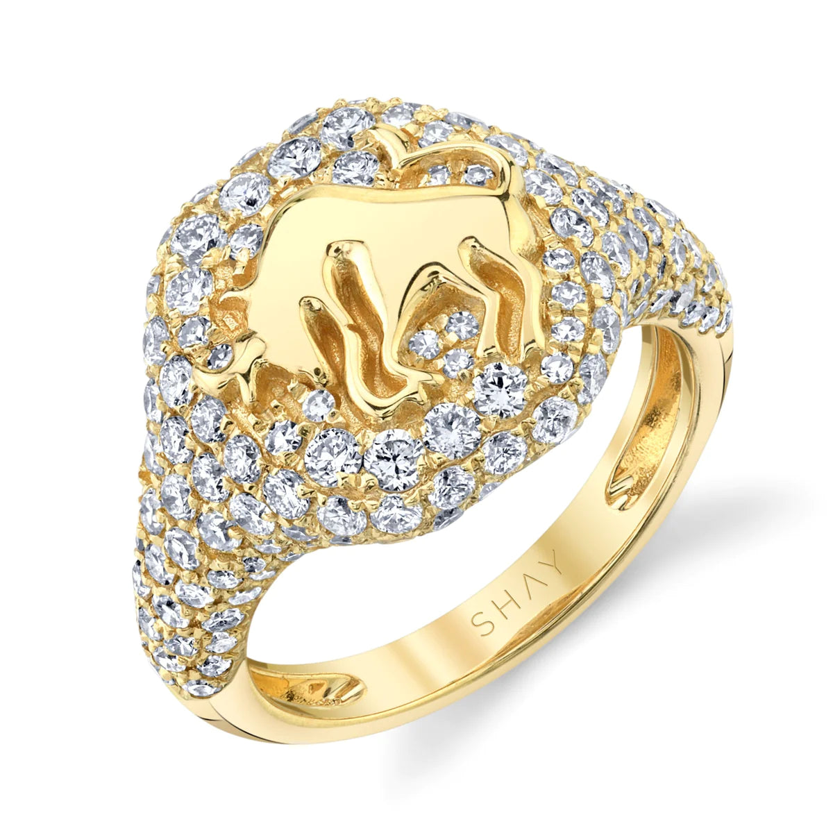 Modern Statement Jewelry For Bold Styling Pave Diamond Zodiac Pinky Ring
