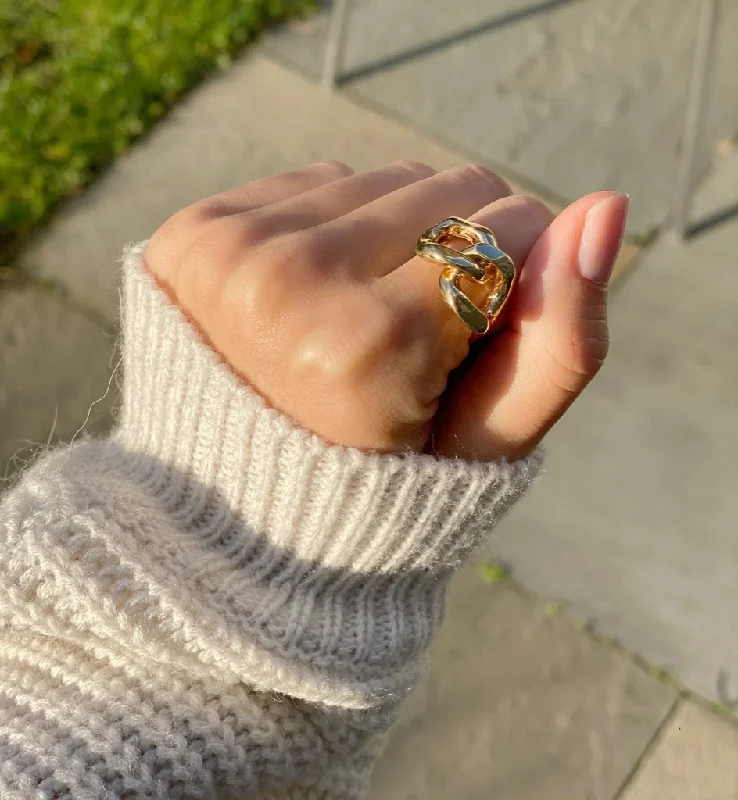 Unmissable Jewelry Sale – Shop Before It's Too Late CYNTHIA DOUBLE LINK CHAIN  RING