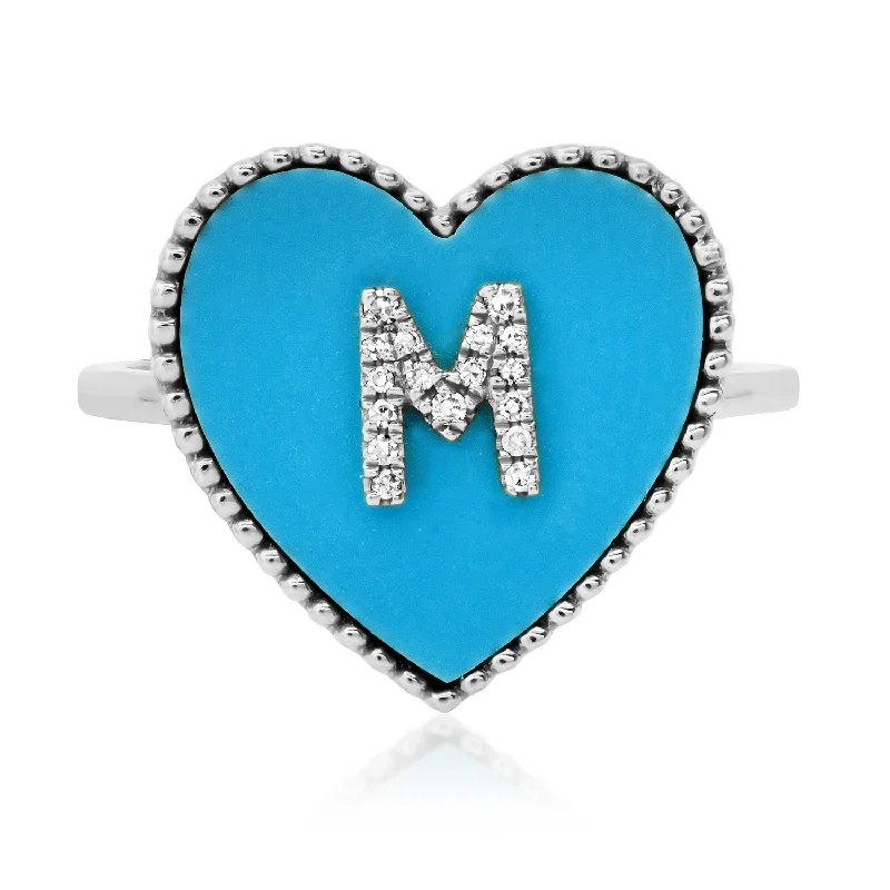 Your Dream Jewelry At Dream Prices Diamond Initial Turquoise Heart Ring