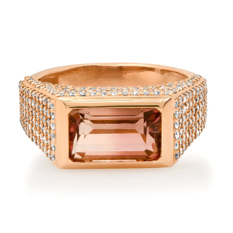 Personalized Jewelry Sale – Unique Gifts At Low Prices Emerald Cut Pink Tourmaline & Diamond Statement Ring Personalized Jewelry Sale – Unique Gifts At Low Prices Emerald Cut Pink Tourmaline & Diamond Statement Ring