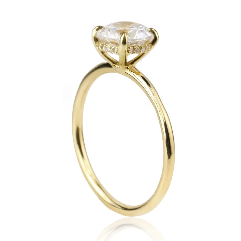 Flash Sale On Elegant Jewelry – Don't Miss Out "Pixie" Hidden Halo 4-Prong Diamond Engagement Ring Mount with North/South Option Flash Sale On Elegant Jewelry – Don't Miss Out "Pixie" Hidden Halo 4-Prong Diamond Engagement Ring Mount with North/South Option