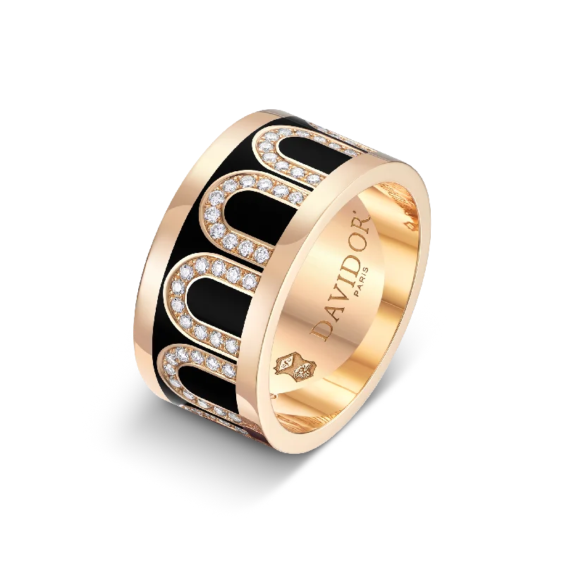 Shop Fine Jewelry With Amazing Deals L'Arc de DAVIDOR Ring GM, 18k Rose Gold with Caviar Lacquered Ceramic and Arcade Diamonds Shop Fine Jewelry With Amazing Deals L'Arc de DAVIDOR Ring GM, 18k Rose Gold with Caviar Lacquered Ceramic and Arcade Diamonds