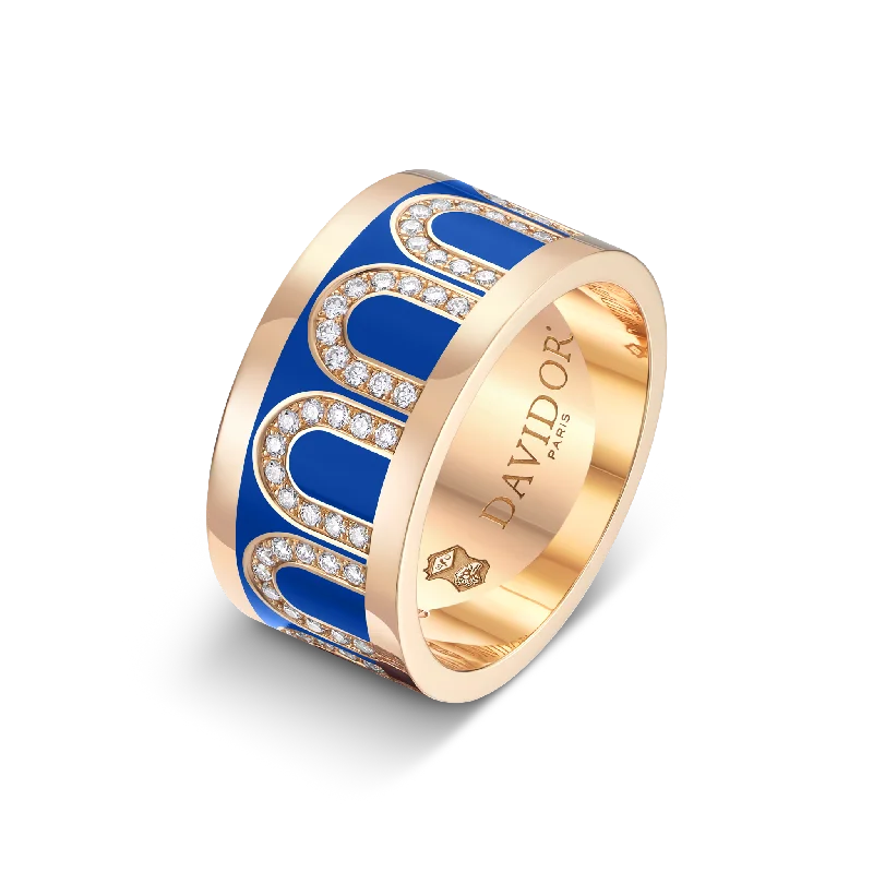 Timeless Elegance, Temporary Discounts – Act Fast L'Arc de DAVIDOR Ring GM, 18k Rose Gold with Riviera Lacquered Ceramic and Arcade Diamonds Timeless Elegance, Temporary Discounts – Act Fast L'Arc de DAVIDOR Ring GM, 18k Rose Gold with Riviera Lacquered Ceramic and Arcade Diamonds