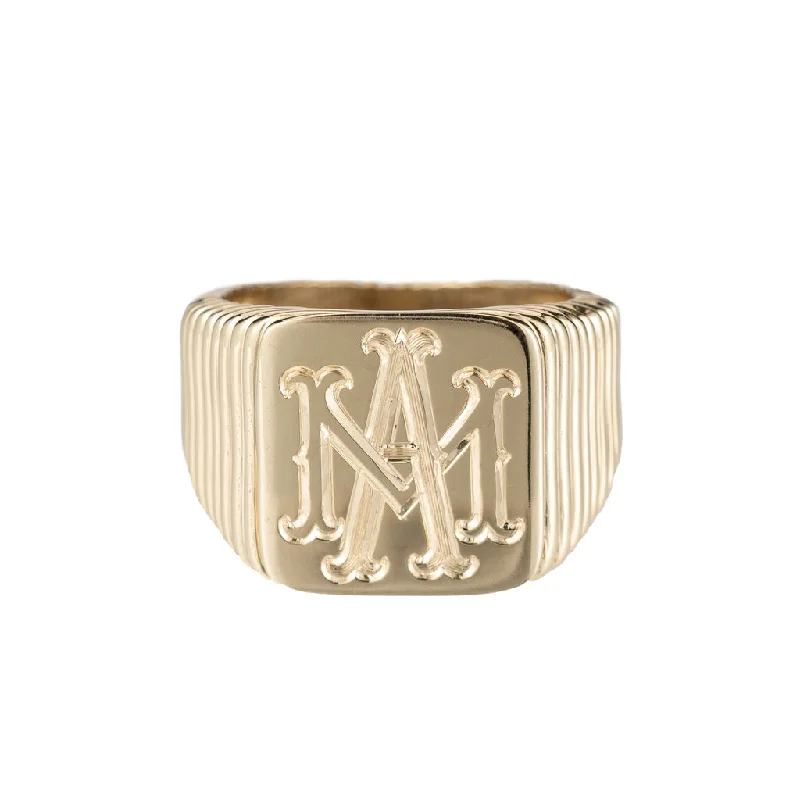 Seasonal Jewelry Sale – Upgrade Your Style Today Strata Initial Signet Ring