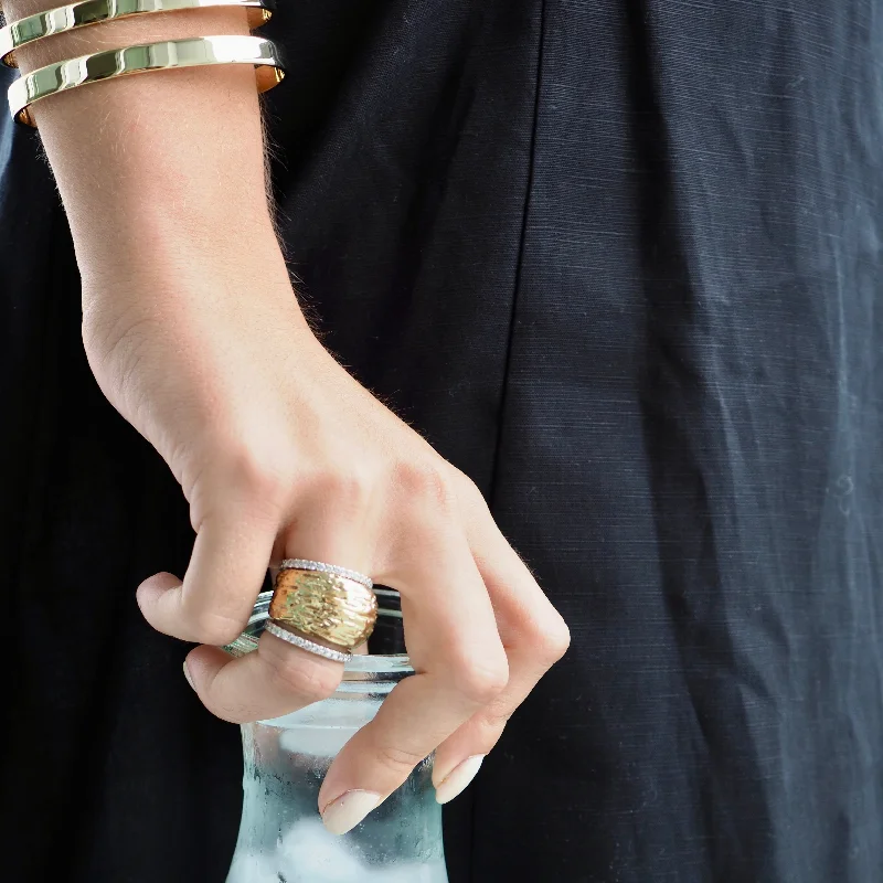 Elegant Jewelry Pieces At Unbelievable Prices LONG LOTS TEXTURED WIDE BAND RING