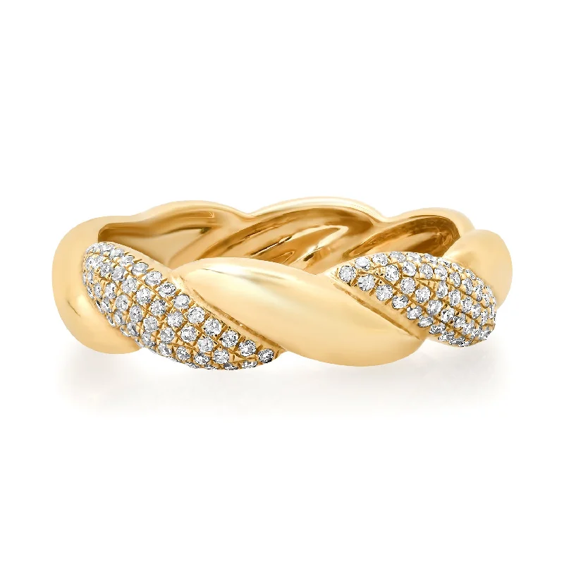 Trending Jewelry Now At Unbeatable Prices Twisted Gold & Pave Diamond Stacking Ring Trending Jewelry Now At Unbeatable Prices Twisted Gold & Pave Diamond Stacking Ring