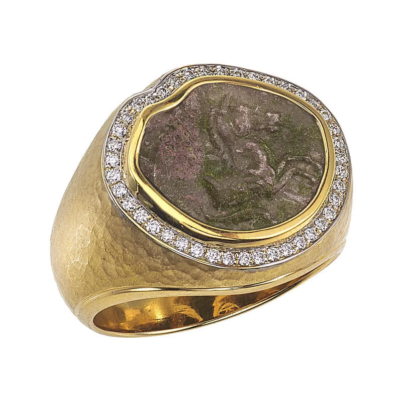 Stunning Jewelry At Even More Stunning Prices Unisex Ancient, Authentic Horse Coin and Diamond Ring Stunning Jewelry At Even More Stunning Prices Unisex Ancient, Authentic Horse Coin and Diamond Ring