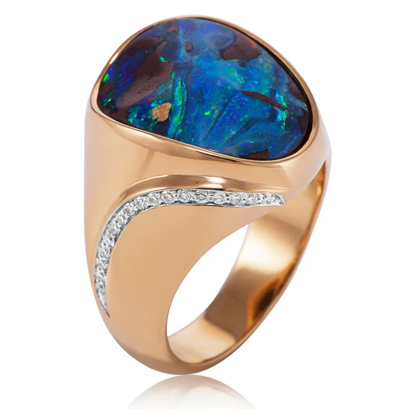 Fashion-Forward Jewelry At Exclusive Discounts Unisex Australian Opal Ring
