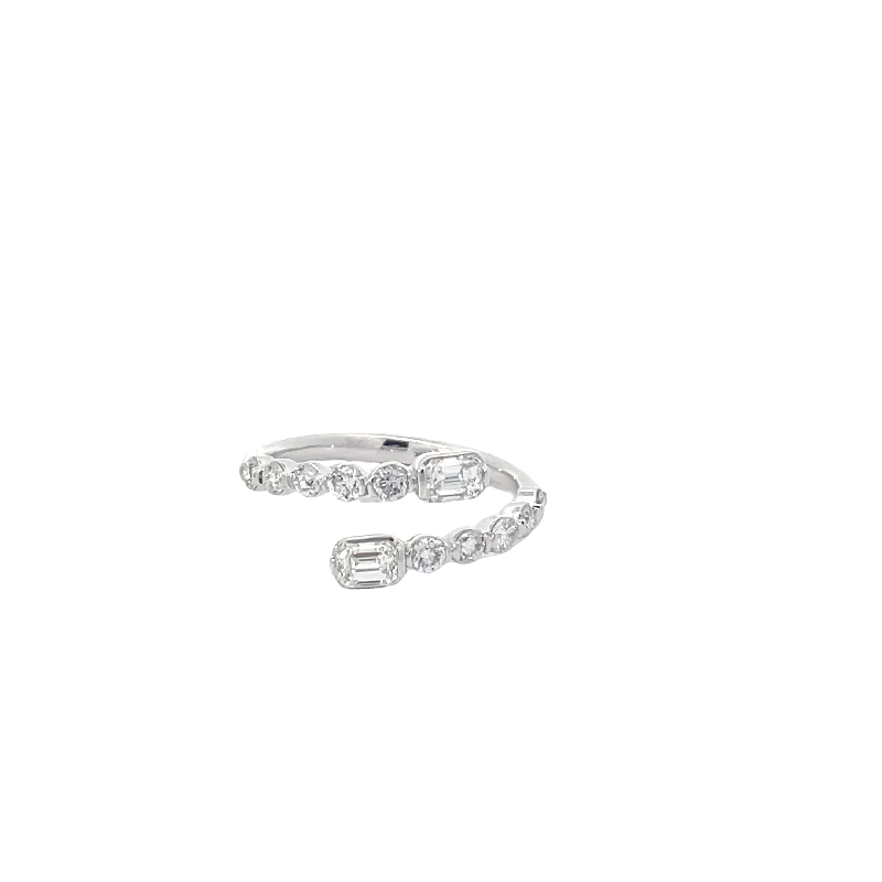 High-Quality Gemstone Jewelry For Special Occasions White Gold Diamond Bypass Ring High-Quality Gemstone Jewelry For Special Occasions White Gold Diamond Bypass Ring