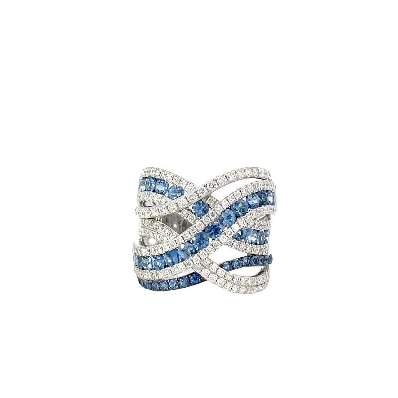 Last Chance To Grab Your Favorite Jewelry At A Discount White Gold Sapphire Diamond Cocktail Ring Last Chance To Grab Your Favorite Jewelry At A Discount White Gold Sapphire Diamond Cocktail Ring