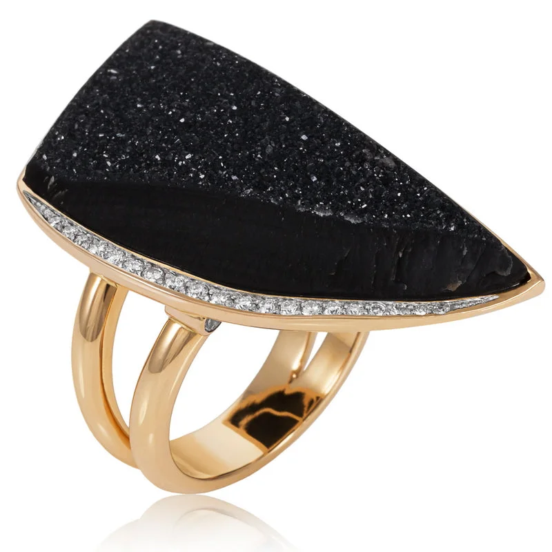 Shop Trending Jewelry With Exclusive Savings Women’s Druzy Black Onyx and Diamond Ring Shop Trending Jewelry With Exclusive Savings Women’s Druzy Black Onyx and Diamond Ring
