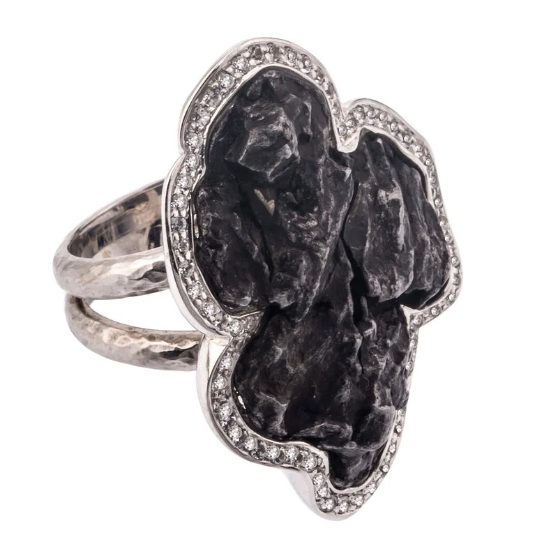 Special Offers On Handcrafted And Designer Jewelry Women’s Sikhote-Alin Meteorite and White Sapphire Ring Special Offers On Handcrafted And Designer Jewelry Women’s Sikhote-Alin Meteorite and White Sapphire Ring