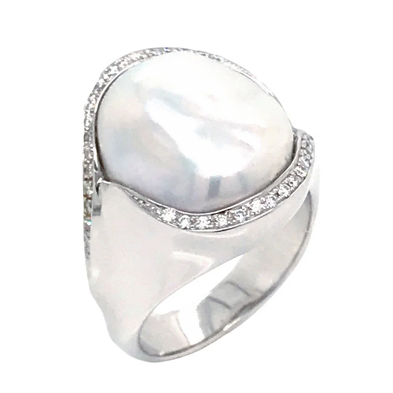 Shop Signature Jewelry Styles At Exclusive Prices Women's Freshwater Pearl and Diamond Ring Shop Signature Jewelry Styles At Exclusive Prices Women's Freshwater Pearl and Diamond Ring