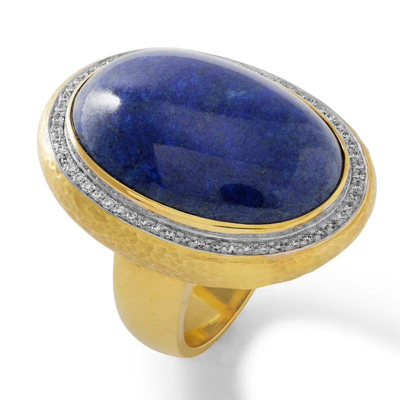 Grab Stylish Jewelry Before The Sale Ends Women's Lapis and Diamond Ring