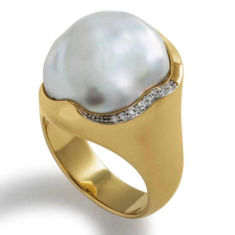 Jewelry Clearance Event – Stock Up Before It's Over Women's Pearl and Diamond Ring