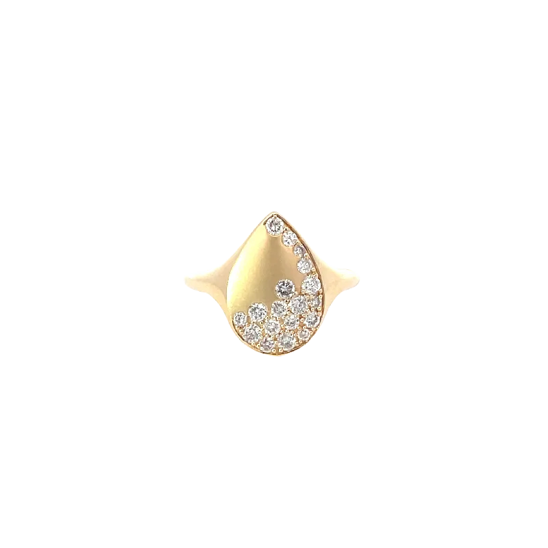 Fashion-Forward Jewelry At Incredible Prices Yellow Gold Asymmetric Diamond Ring
