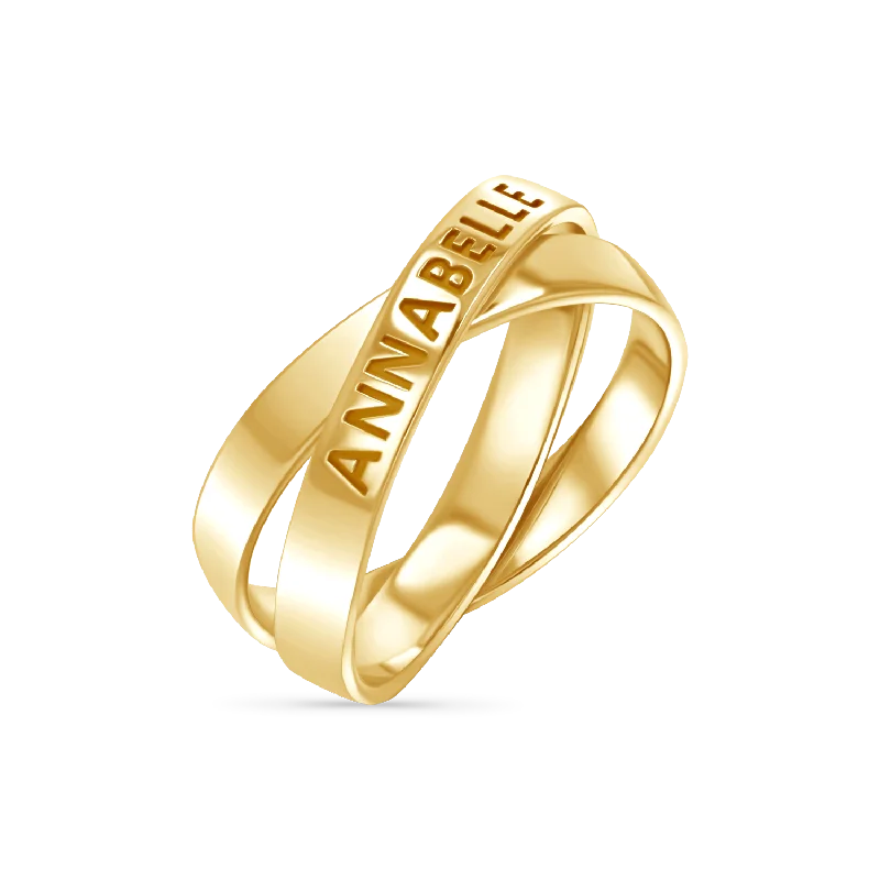 Versatile Layering Jewelry For Effortless Chic Interlocked Engravable Ring