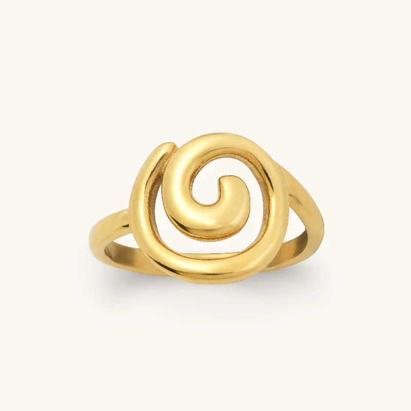 Affordable Gold-Plated Jewelry For Modern Fashion Classic Spiral Ring