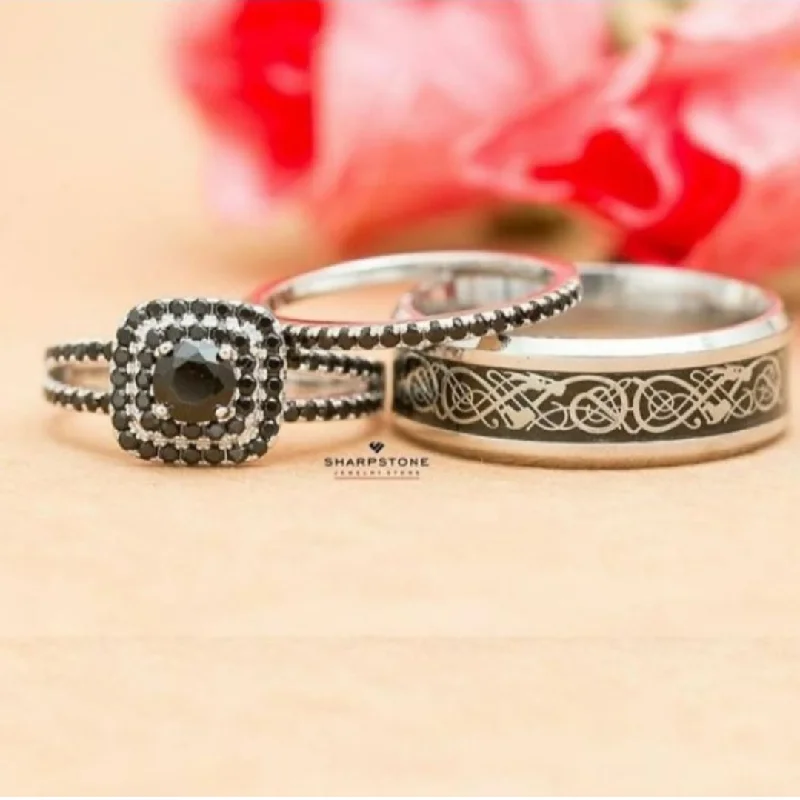 Shop Dazzling Jewelry With Special Promotional Discounts Daphne- Charlotte & Alfred Complete Set in Sterling Silver and Titanium Shop Dazzling Jewelry With Special Promotional Discounts Daphne- Charlotte & Alfred Complete Set in Sterling Silver and Titanium