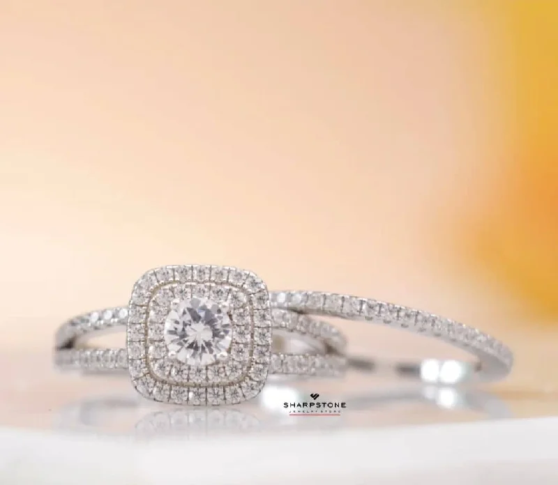 Celebrate Every Occasion With Sparkling Savings Daphne - Charlotte Sterling Silver Bridal Set Celebrate Every Occasion With Sparkling Savings Daphne - Charlotte Sterling Silver Bridal Set