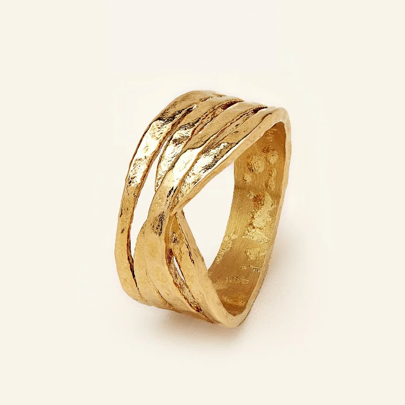 Premium Diamond Jewelry At Once-In-A-Lifetime Discounts Intertwined Textured Ring