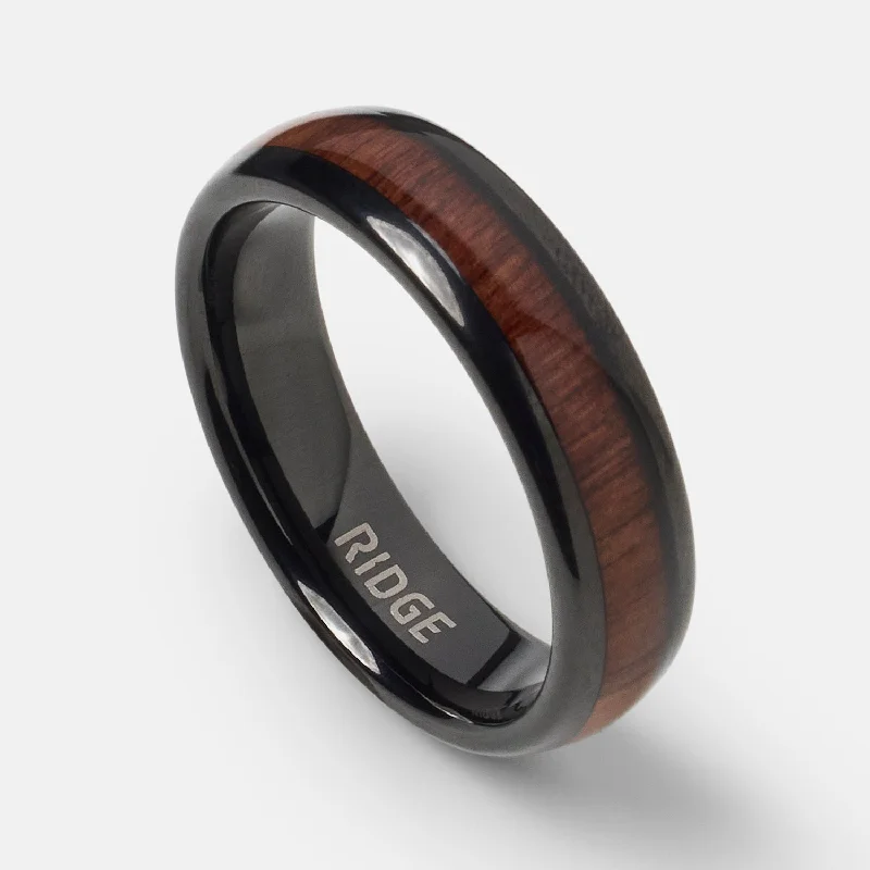 Adjustable Charm Bracelets For A Perfect Fit Ridge 6mm Rounded Ring Set - Mopane Wood Adjustable Charm Bracelets For A Perfect Fit Ridge 6mm Rounded Ring Set - Mopane Wood