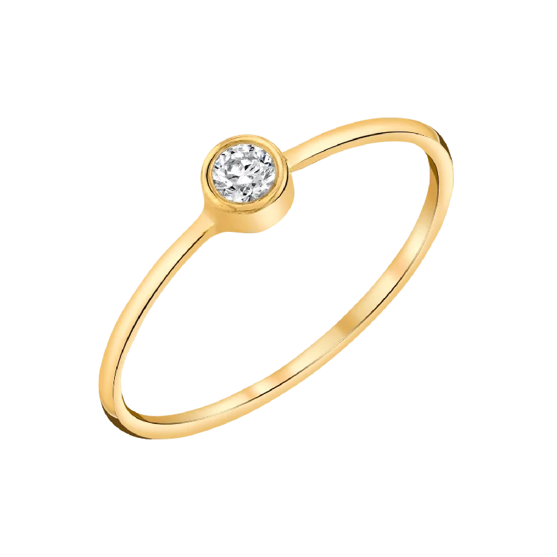 Clearance Sale On High-End Jewelry Collections Solitaire Bezel Diamond Ring