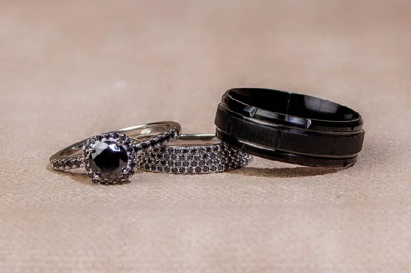 Best Jewelry Deals – Premium Quality At Exclusive Discounts Spa - Blossom Black Moissanite Set with Claude Titanium Male Band Best Jewelry Deals – Premium Quality At Exclusive Discounts Spa - Blossom Black Moissanite Set with Claude Titanium Male Band