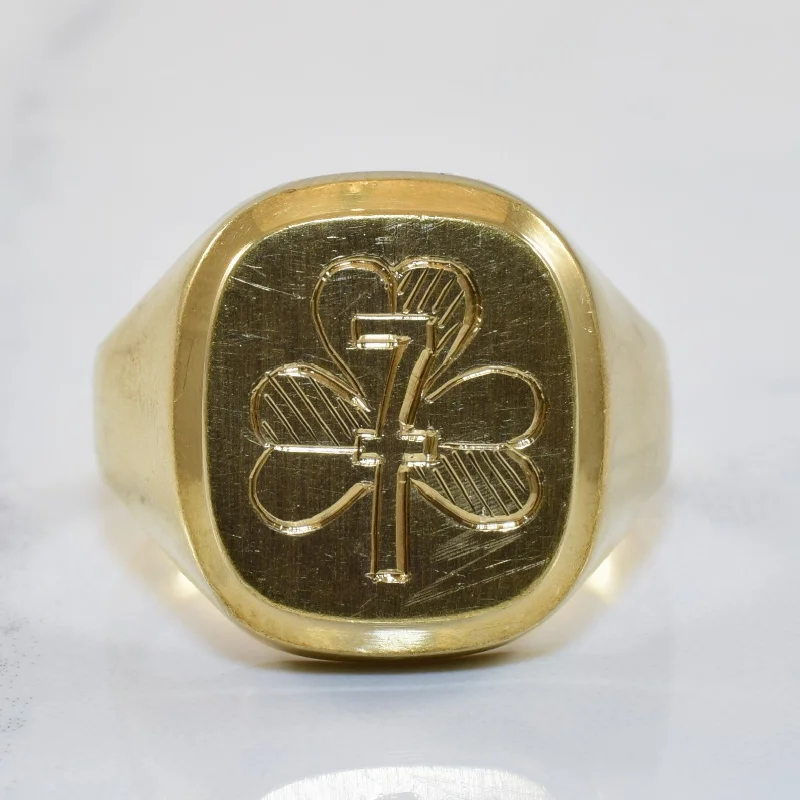 Exclusive Jewelry Offers – Shine For Less Yellow Gold Lucky #7 Ring | SZ 10.75 |