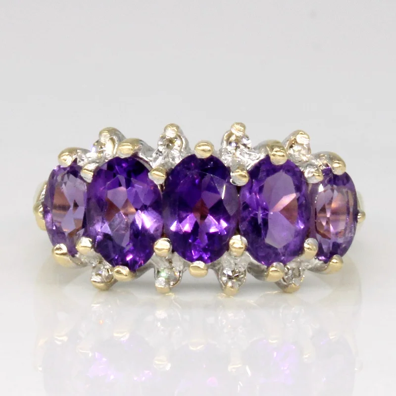 Jewelry Sale Bonanza – Grab Your Sparkle Now Amethyst & Diamond Cocktail Ring | 1.30ctw, 0.04ctw | SZ 6 | Jewelry Sale Bonanza – Grab Your Sparkle Now Amethyst & Diamond Cocktail Ring | 1.30ctw, 0.04ctw | SZ 6 |