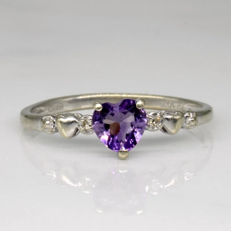 Flash Sale On Exquisite Jewelry – Don't Miss Out Amethyst & Diamond Heart Ring | 0.27ct, 0.01ctw | SZ 6.5 | Flash Sale On Exquisite Jewelry – Don't Miss Out Amethyst & Diamond Heart Ring | 0.27ct, 0.01ctw | SZ 6.5 |
