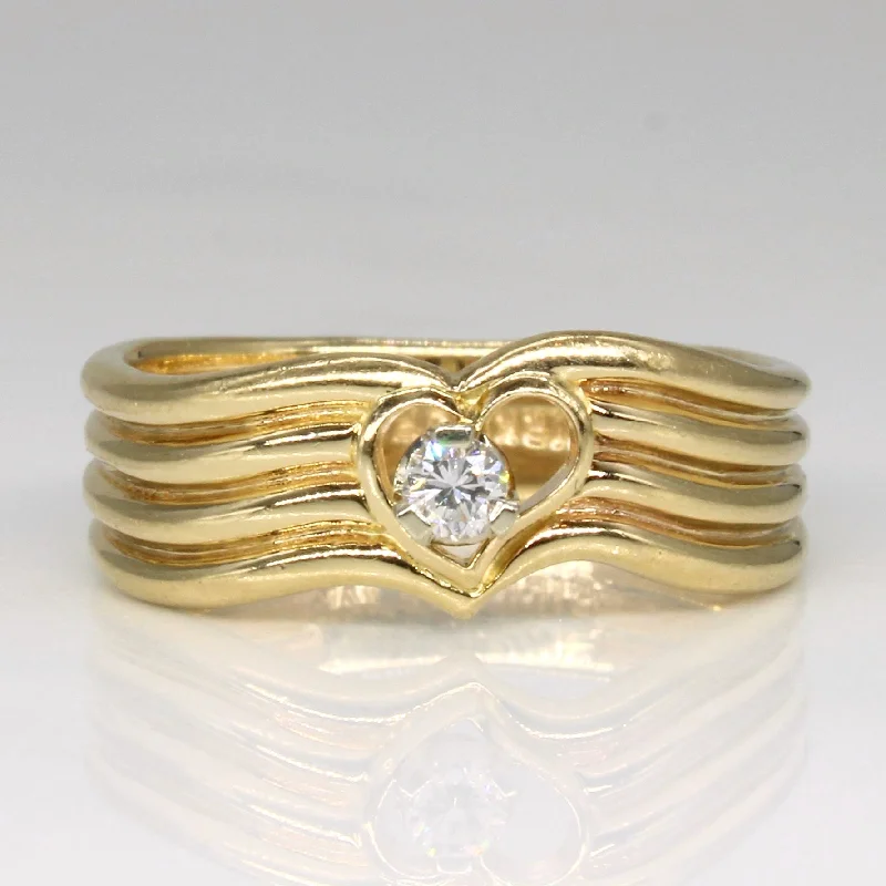 Customized Silver Jewelry For Unique Style 'Birks' Diamond Heart Ring | 0.07ct | SZ 6.5 | Customized Silver Jewelry For Unique Style 'Birks' Diamond Heart Ring | 0.07ct | SZ 6.5 |