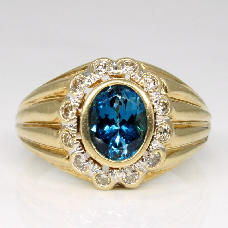 Special Jewelry Deals – Upgrade Your Collection Bezel Set Blue Topaz & Diamond Ring | 1.50ct, 0.24ctw | SZ 9.75 | Special Jewelry Deals – Upgrade Your Collection Bezel Set Blue Topaz & Diamond Ring | 1.50ct, 0.24ctw | SZ 9.75 |