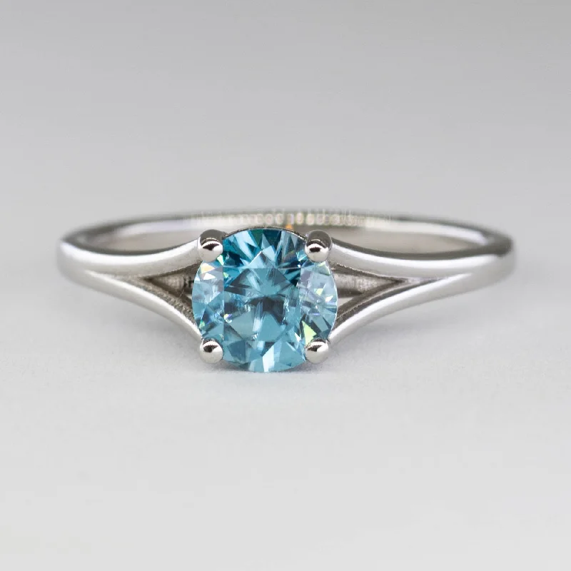 Limited-Time Jewelry Sale – Elegant Styles At Less '100 Ways' Split Shank Platinum Blue Zircon Ring | 1.75ct | SZ 6.5 |