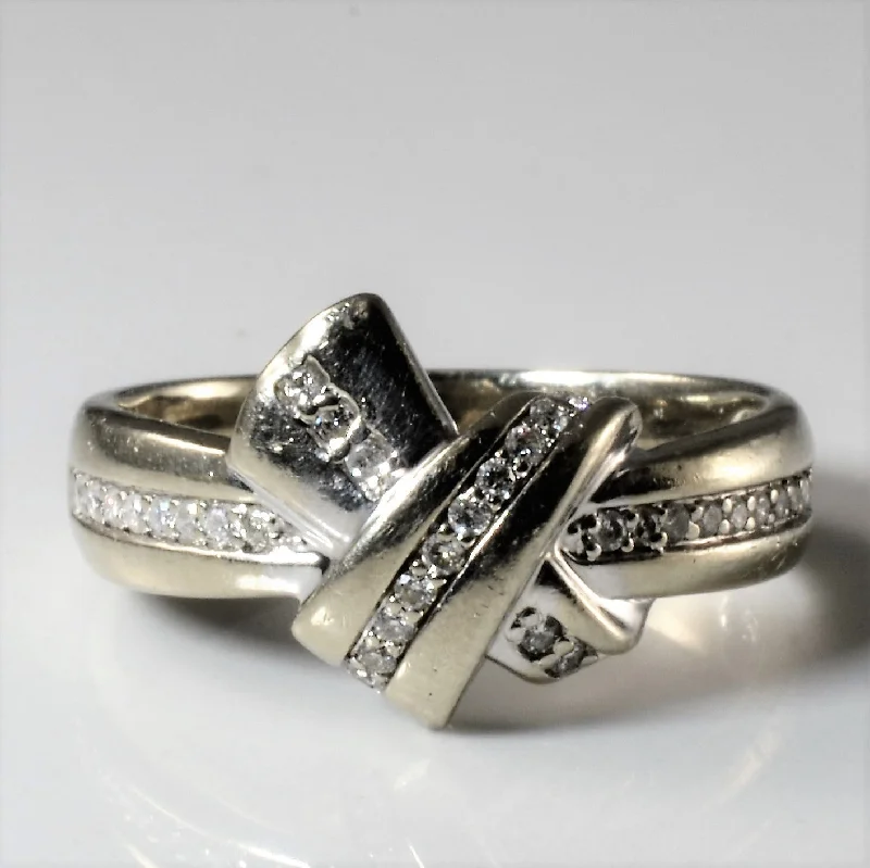 Breathtaking Jewelry, Breathtaking Prices White Gold Diamond Ribbon Ring | 0.26ctw | SZ 8.25 | Breathtaking Jewelry, Breathtaking Prices White Gold Diamond Ribbon Ring | 0.26ctw | SZ 8.25 |