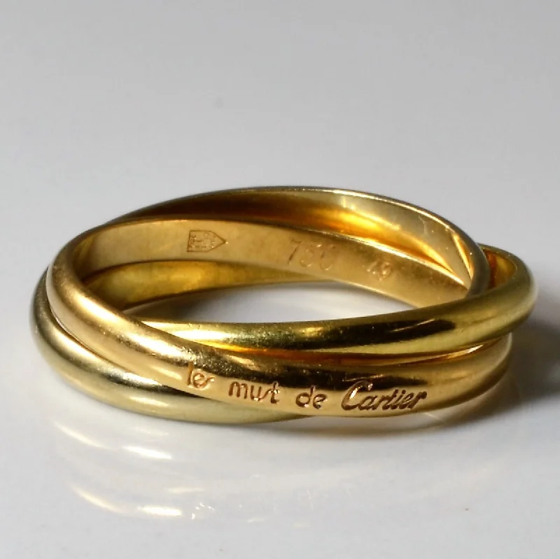 Seasonal Jewelry Clearance – Best Styles At The Lowest Prices 'Cartier' Vintage Les Must de Cartier Tri Color Trinity Band | SZ 4.25 Seasonal Jewelry Clearance – Best Styles At The Lowest Prices 'Cartier' Vintage Les Must de Cartier Tri Color Trinity Band | SZ 4.25