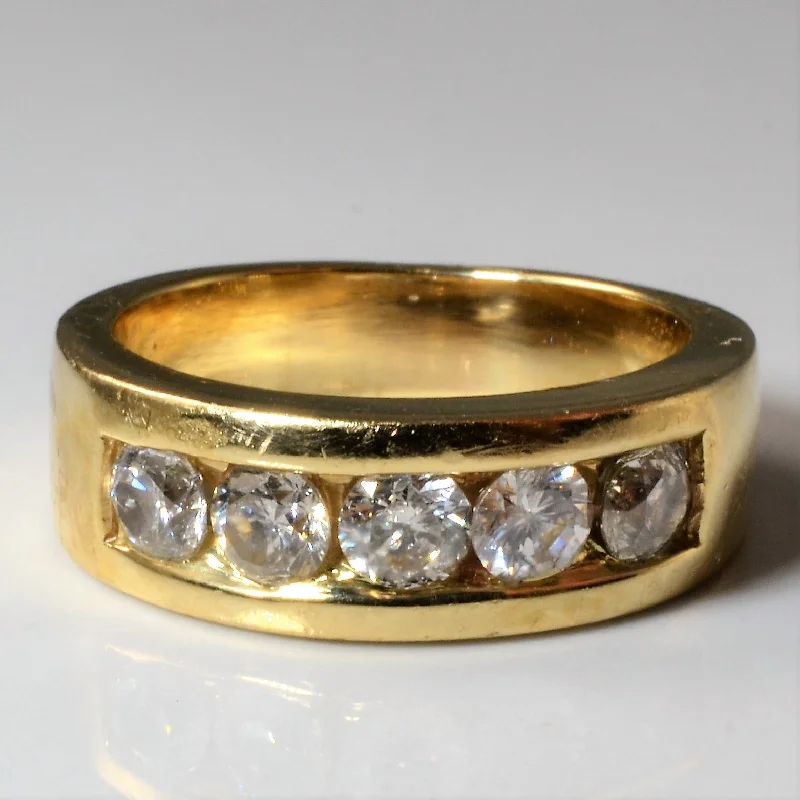 Premium Diamond Jewelry At Once-In-A-Lifetime Discounts Five Stone Diamond Channel Band | 1.35ctw | SZ 8.75 |