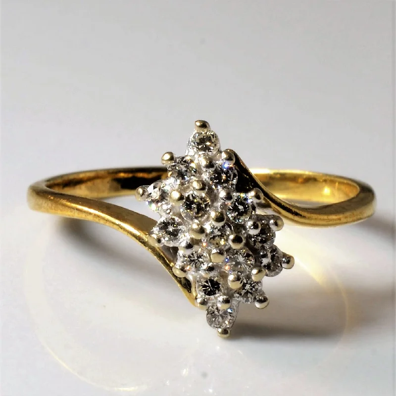 Seasonal Jewelry Deals – Elevate Your Style Diamond Cluster Bypass Ring | 0.19ctw | SZ 7.75 |