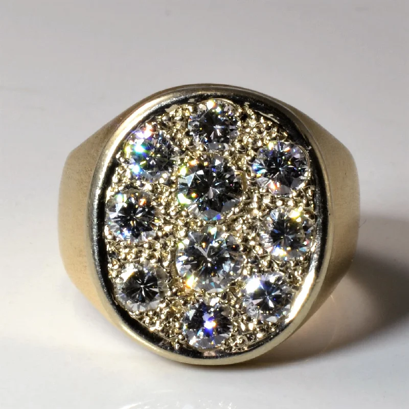 Luxury Handcrafted Jewelry For Elegant Looks Sunken Diamond Oval Ring | 2.10ctw | SZ 8.75 | Luxury Handcrafted Jewelry For Elegant Looks Sunken Diamond Oval Ring | 2.10ctw | SZ 8.75 |