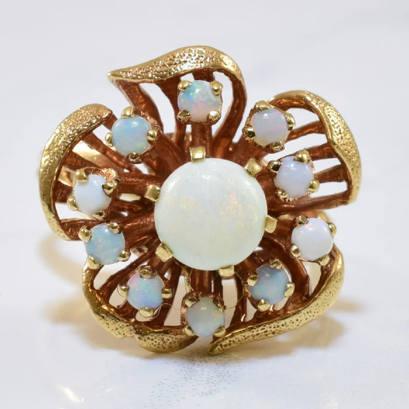 Get The Jewelry You Love At A Price You Love Floral Opal Cocktail Ring | 0.65ctw | SZ 6.25 | Get The Jewelry You Love At A Price You Love Floral Opal Cocktail Ring | 0.65ctw | SZ 6.25 |
