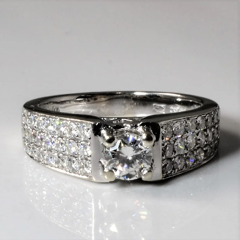 Limited-Time Jewelry Sale – Elegant Styles At Less Triple Pave Row Diamond Engagement Ring | 0.96ctw | SZ 8 | Limited-Time Jewelry Sale – Elegant Styles At Less Triple Pave Row Diamond Engagement Ring | 0.96ctw | SZ 8 |