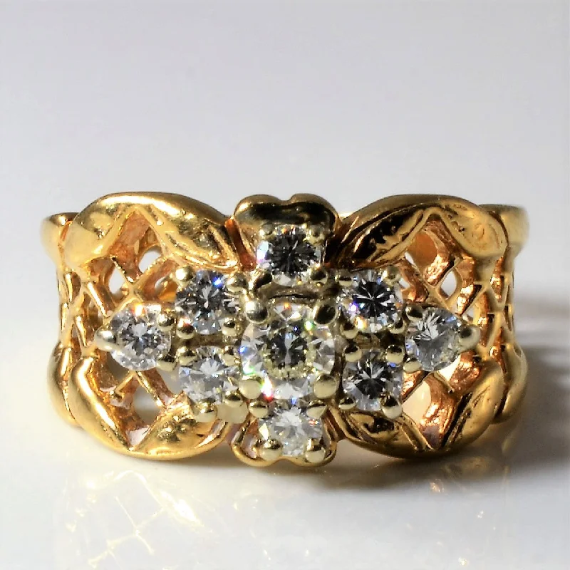 Limited-Stock Jewelry Sale – Once It's Gone, It's Gone Diamond Cluster Lattice Ring | 0.44ctw | SZ 5 | Limited-Stock Jewelry Sale – Once It's Gone, It's Gone Diamond Cluster Lattice Ring | 0.44ctw | SZ 5 |