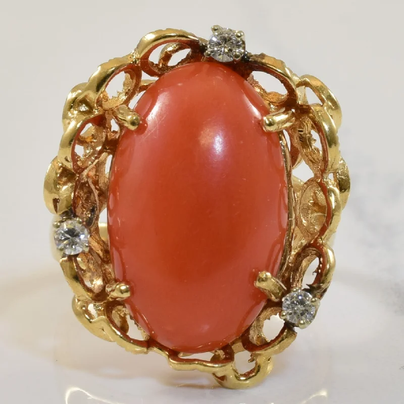 Trending Jewelry Styles Now At Limited-Time Discounts Coral & Diamond Bubble Halo Ring | 12.0ct, 0.12ctw | SZ 6.25 | Trending Jewelry Styles Now At Limited-Time Discounts Coral & Diamond Bubble Halo Ring | 12.0ct, 0.12ctw | SZ 6.25 |