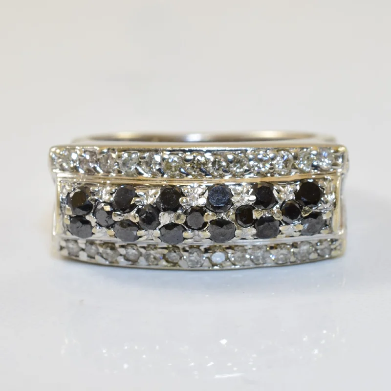Celebrate Every Occasion With Sparkling Savings Black & White Diamond Band | 0.51ctw | SZ 6 | Celebrate Every Occasion With Sparkling Savings Black & White Diamond Band | 0.51ctw | SZ 6 |