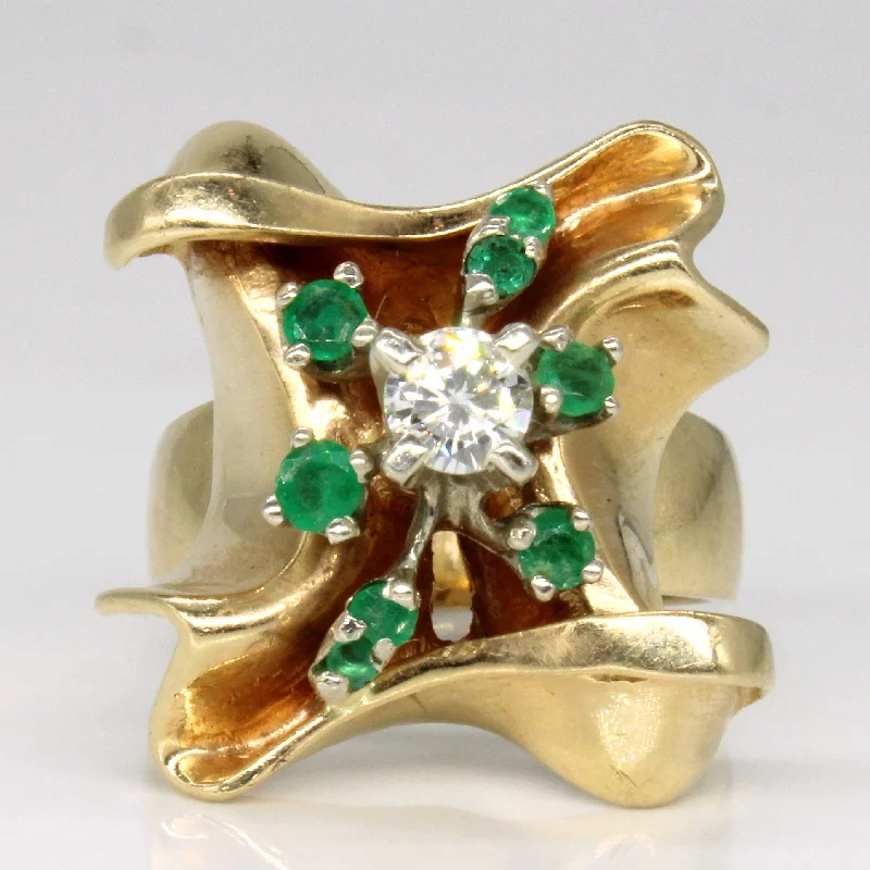 Clearance Sale On High-End Jewelry Collections Abstract Diamond & Emerald Cocktail Ring | 0.22ct, 0.22ctw | SZ 5.25 | Clearance Sale On High-End Jewelry Collections Abstract Diamond & Emerald Cocktail Ring | 0.22ct, 0.22ctw | SZ 5.25 |