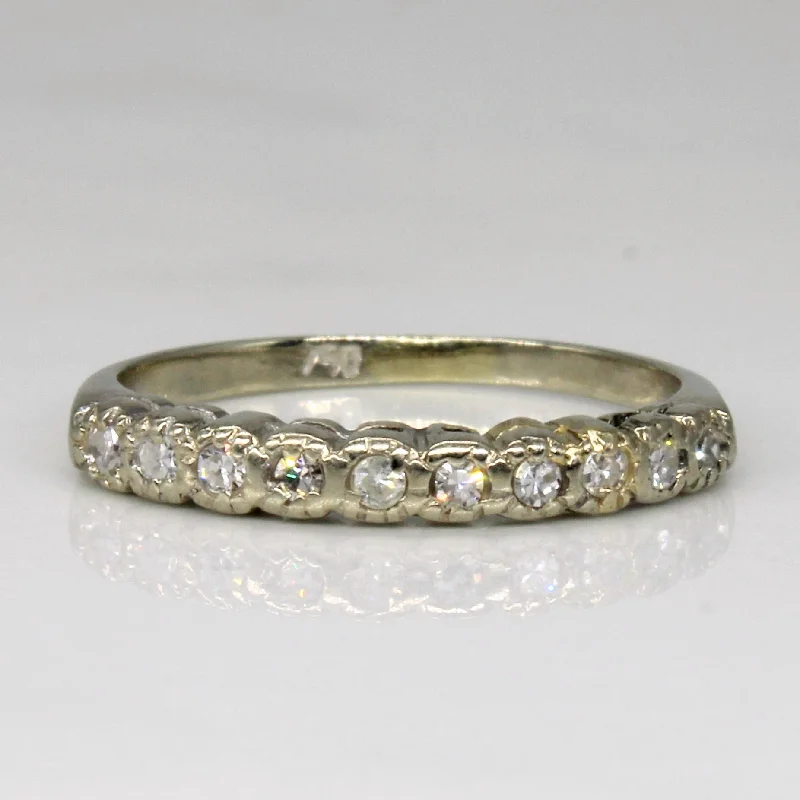 Romantic Heart-Shaped Jewelry For Special Gifts White Gold Diamond Band | 0.10ctw | SZ 5.5 | Romantic Heart-Shaped Jewelry For Special Gifts White Gold Diamond Band | 0.10ctw | SZ 5.5 |