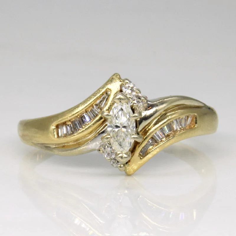 Classic And Modern Jewelry Styles On Sale Marquise Diamond Bypass Engagement Ring | 0.30ctw | SZ 11 | Classic And Modern Jewelry Styles On Sale Marquise Diamond Bypass Engagement Ring | 0.30ctw | SZ 11 |