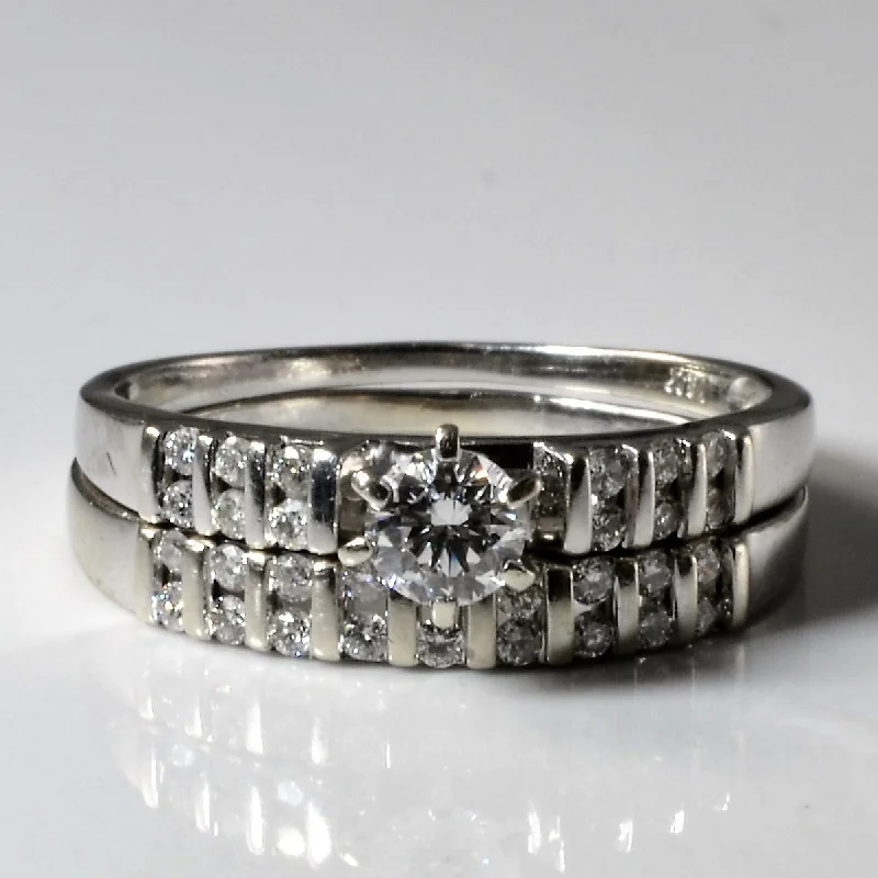 Jewelry Deals That Outshine The Rest Vertical Channel Diamond Wedding Set | 0.56ctw | SZ 8 | Jewelry Deals That Outshine The Rest Vertical Channel Diamond Wedding Set | 0.56ctw | SZ 8 |